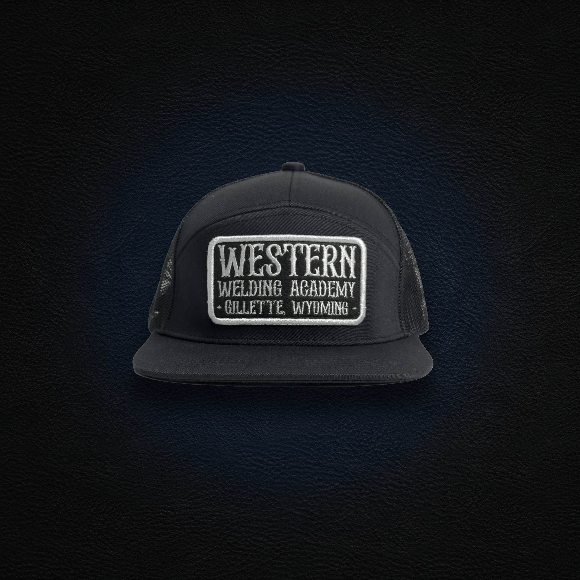 Black WWA 7 Panel Hat with Square Patch – WeldUSA