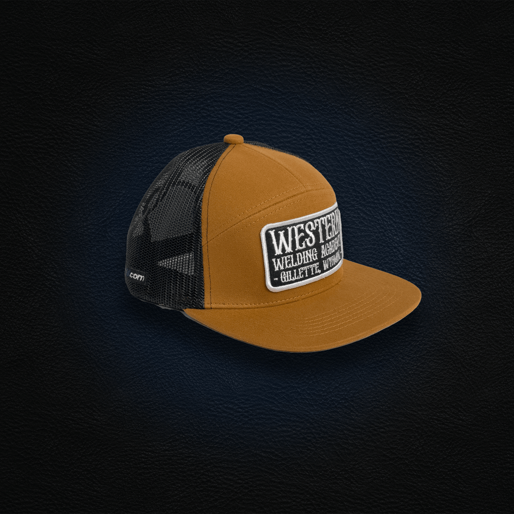 
                  
                    NEW Brown WWA 7 Panel Hat with Square Patch
                  
                