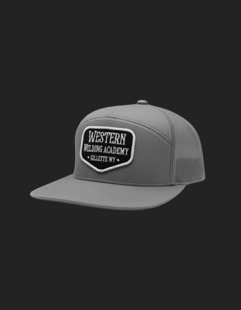 
                  
                    Grey 7 Panel Western Welding Academy Hat With Spade Patch
                  
                