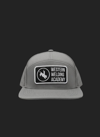 Western Welding Academy Original Logo 7-Panel Hat – Grey