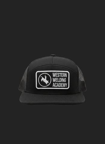 Western Welding Academy Original Logo 7-Panel Hat – Black