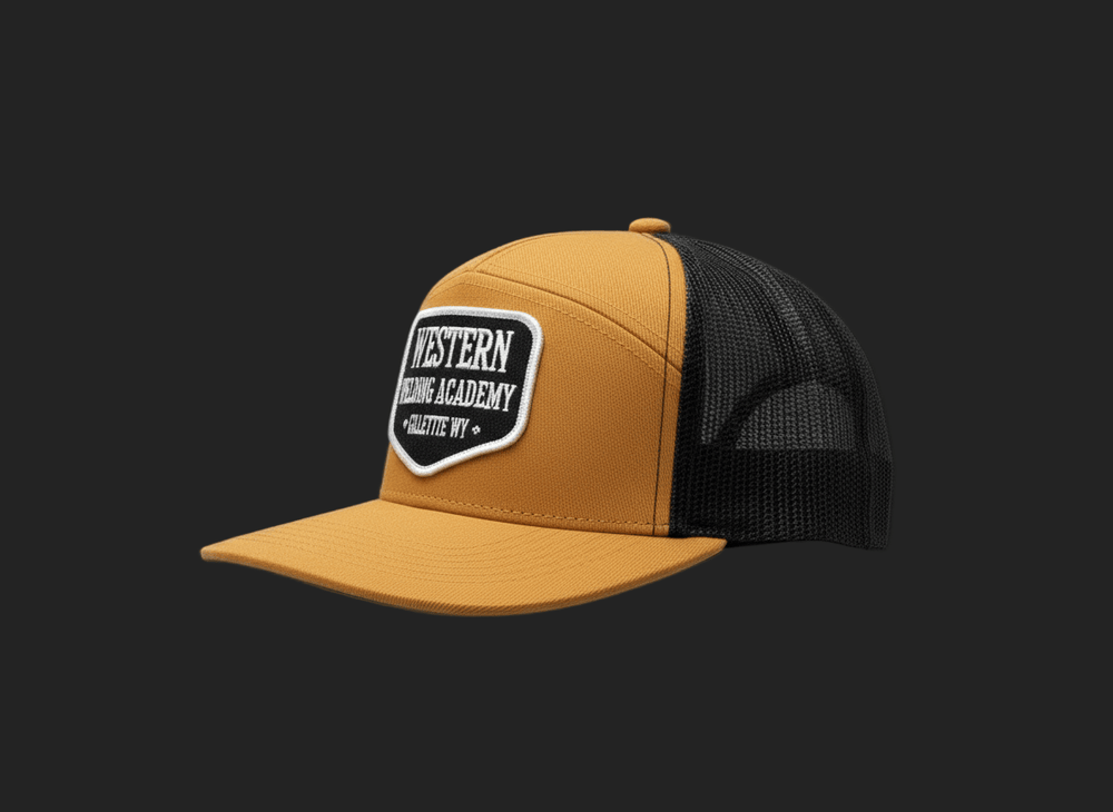 
                  
                    Brown 7 Panel Western Welding Academy Hat With Spade Patch
                  
                