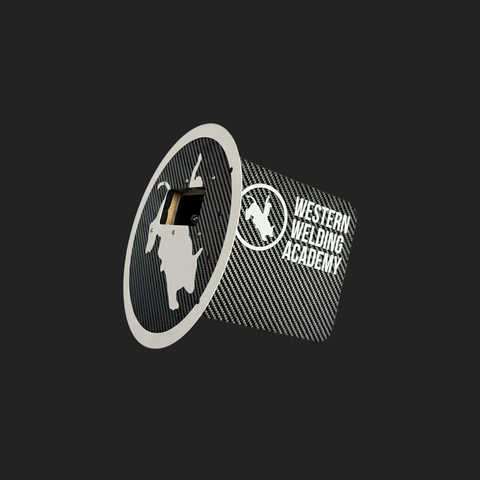 Outlaw Leather (Western Welding Academy) White Logo on Black Pancake Hood