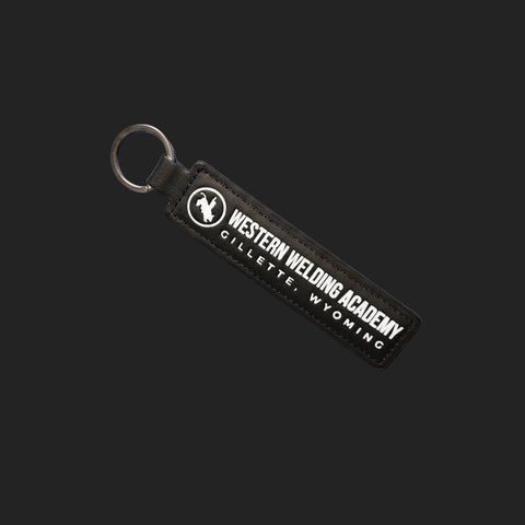 Large Western Welding Academy Leather Logo Keychain