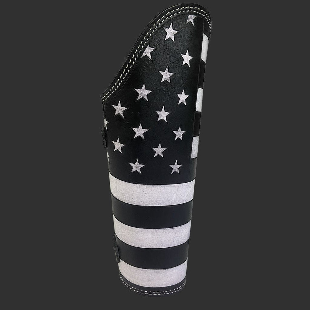 USA Black and White Outlaw Leather Arm Pad